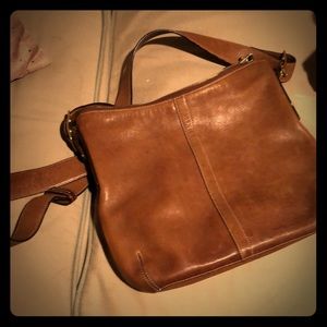 authentic Coach bucket leather bag-good condition.